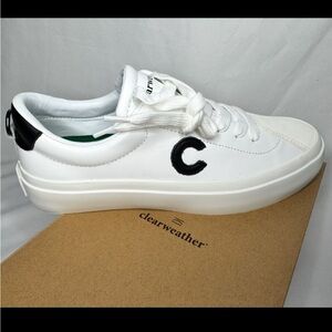 Clearweather White Sneakers with Black Accent NEW!!